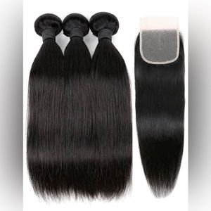 COPY - 3pcs Straight Hair Weave Bundles & 1pc 4*4 Lace Front Straight 16 inches